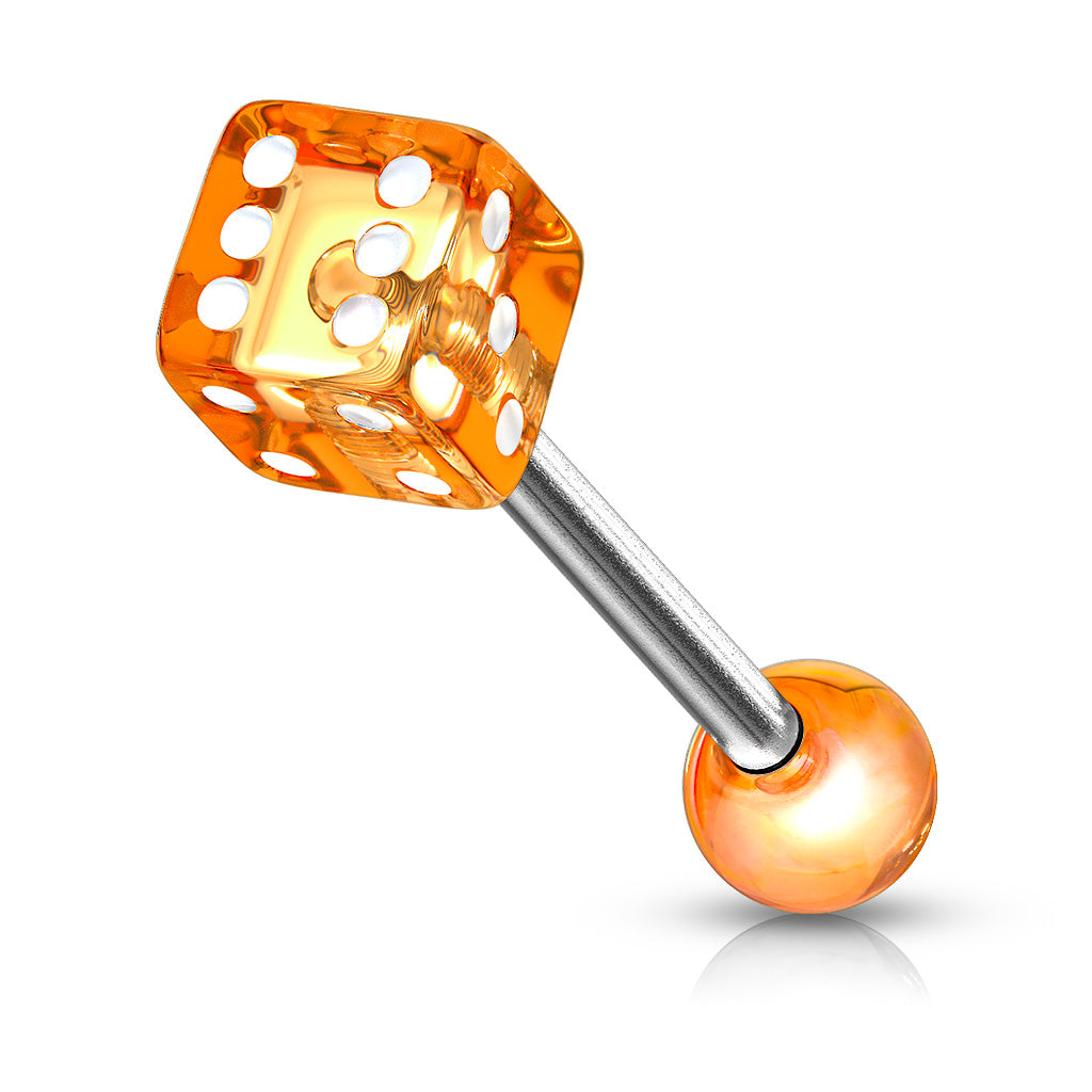14ga Barbell Acrylic Dice